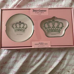 Juicy Couture Ceramic Trinket Trays Set Crown Set NEW Y2K